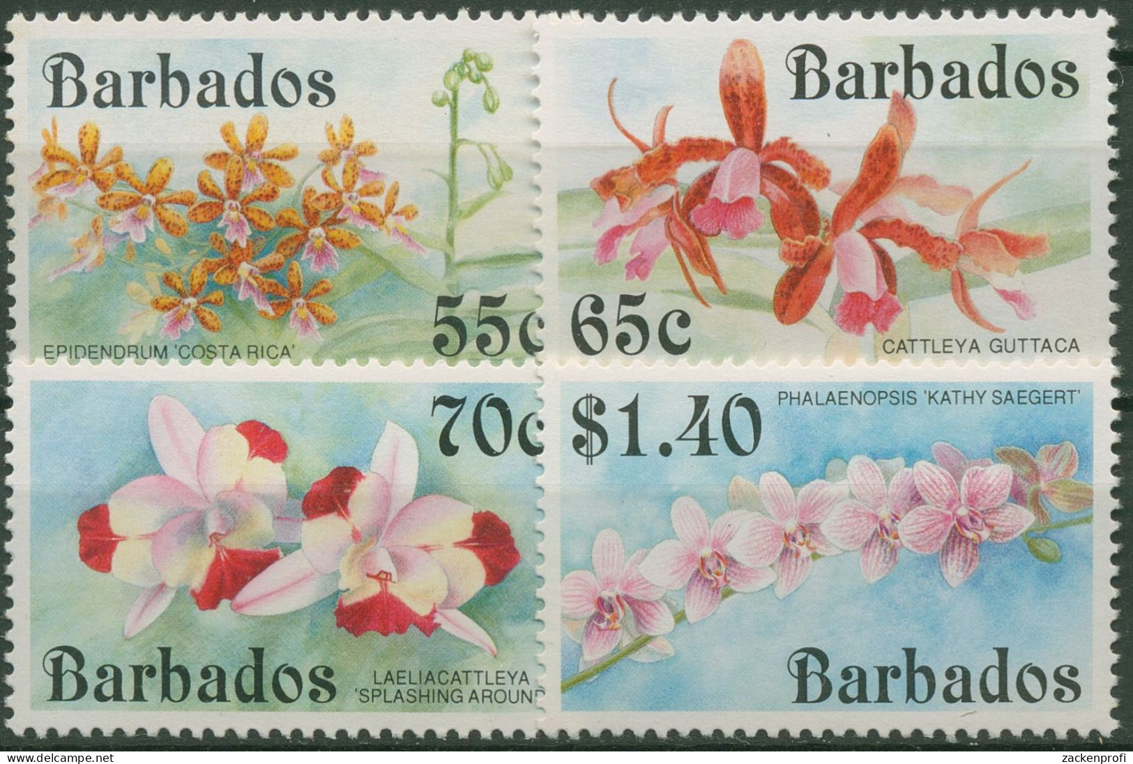 Barbados 1992 Pflanzen Orchideen 803/06 Postfrisch - Barbades (1966-...)