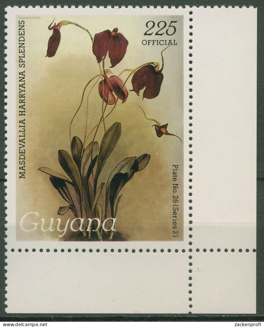 Guyana 1987 Orchideen "Reichenbachia" Dienstmarken 55 Ecke Postfrisch - Guyana (1966-...)