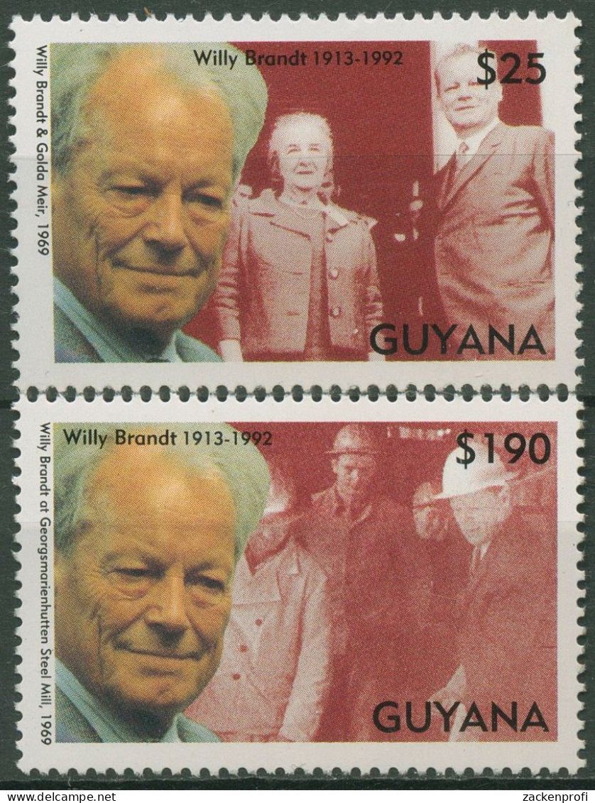 Guyana 1993 Bundeskanzler Willy Brandt 4225/26 Postfrisch - Guyana (1966-...)