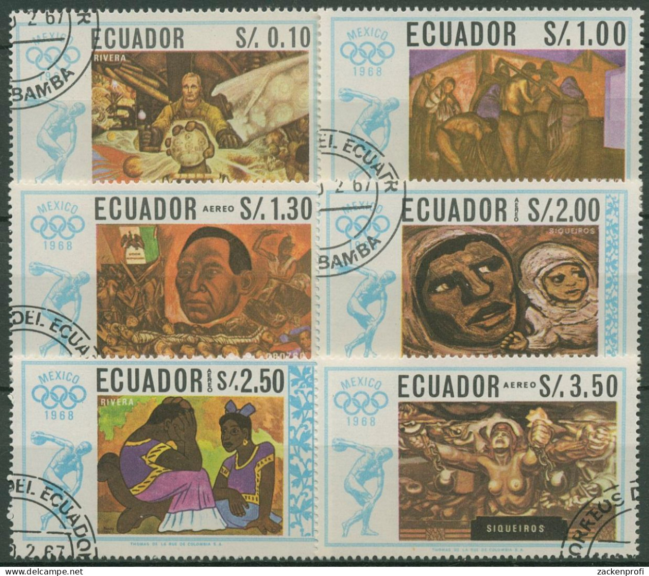 Ecuador 1967 Olympische Sommerspiele Mexiko 1313/18 Gestempelt - Ecuador