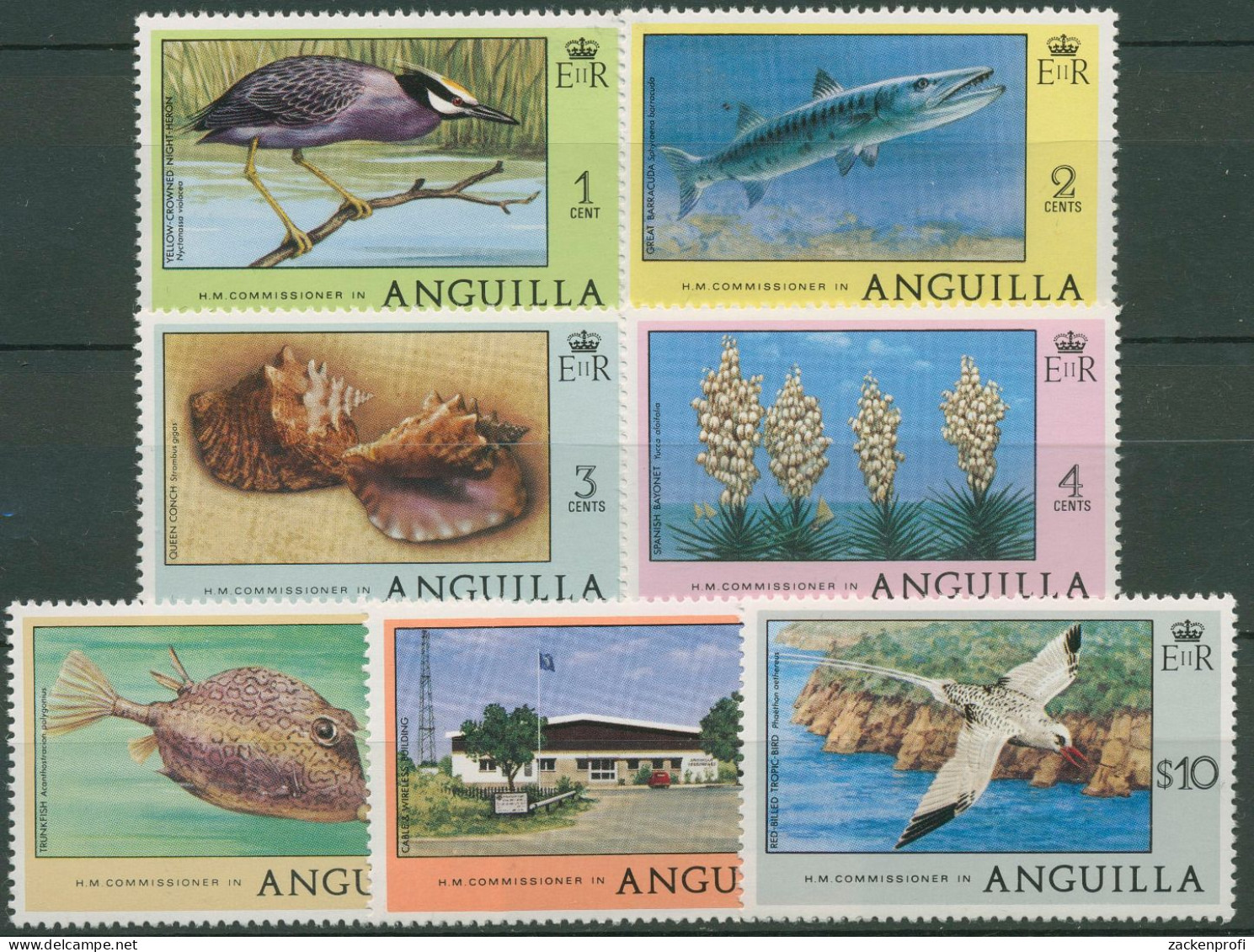 Anguilla 1977 Landesmotive: Tiere Vögel Fische 273/79 Postfrisch - Anguilla (1968-...)
