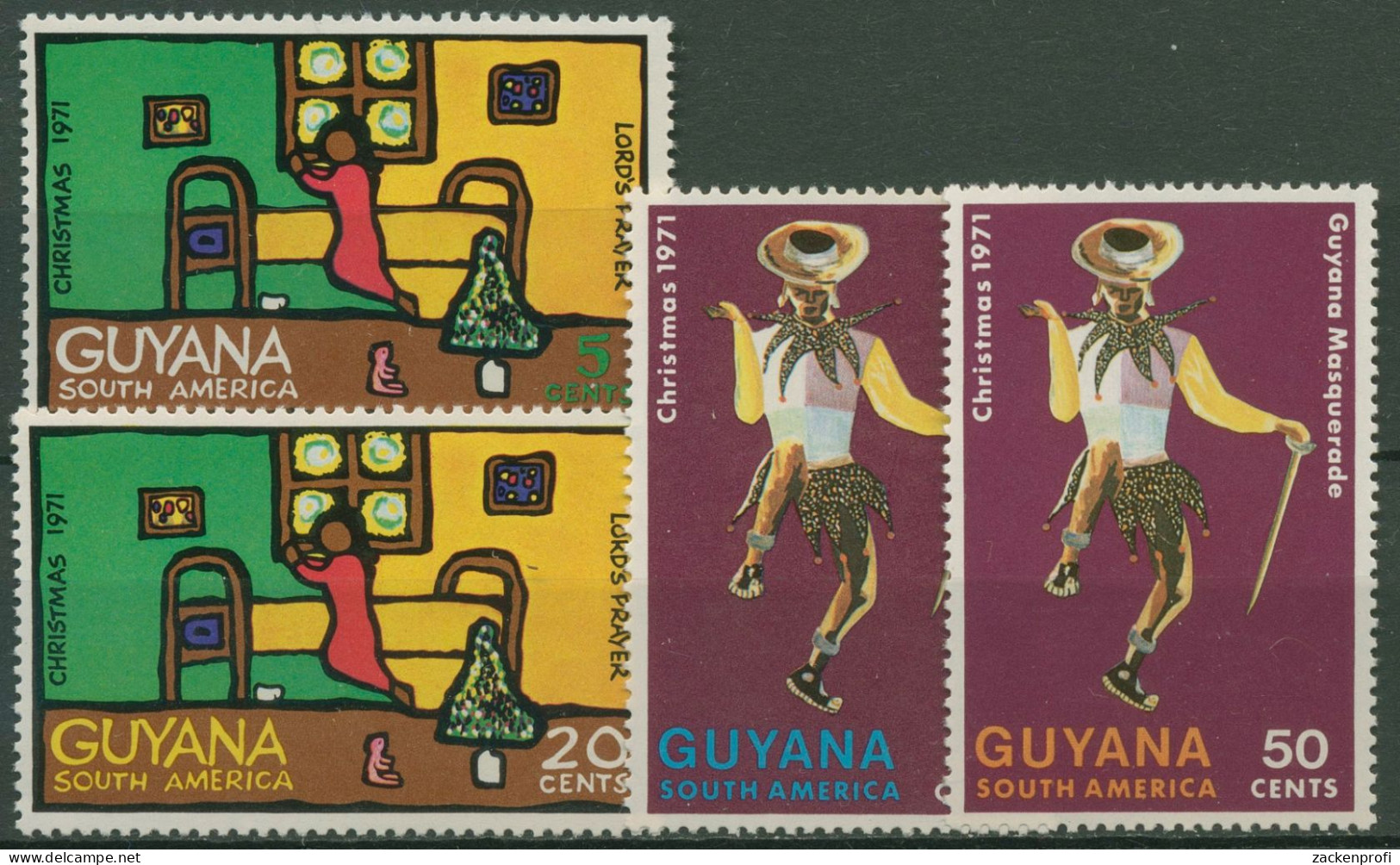 Guyana 1971 Weihnachten Kinderzeichnungen 410/13 Postfrisch - Guyana (1966-...)