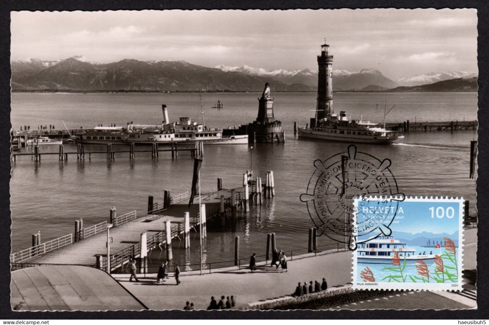 Maximumkarte 2024 Bodensee Schifffahrt - Antike Karte - Maximum Cards