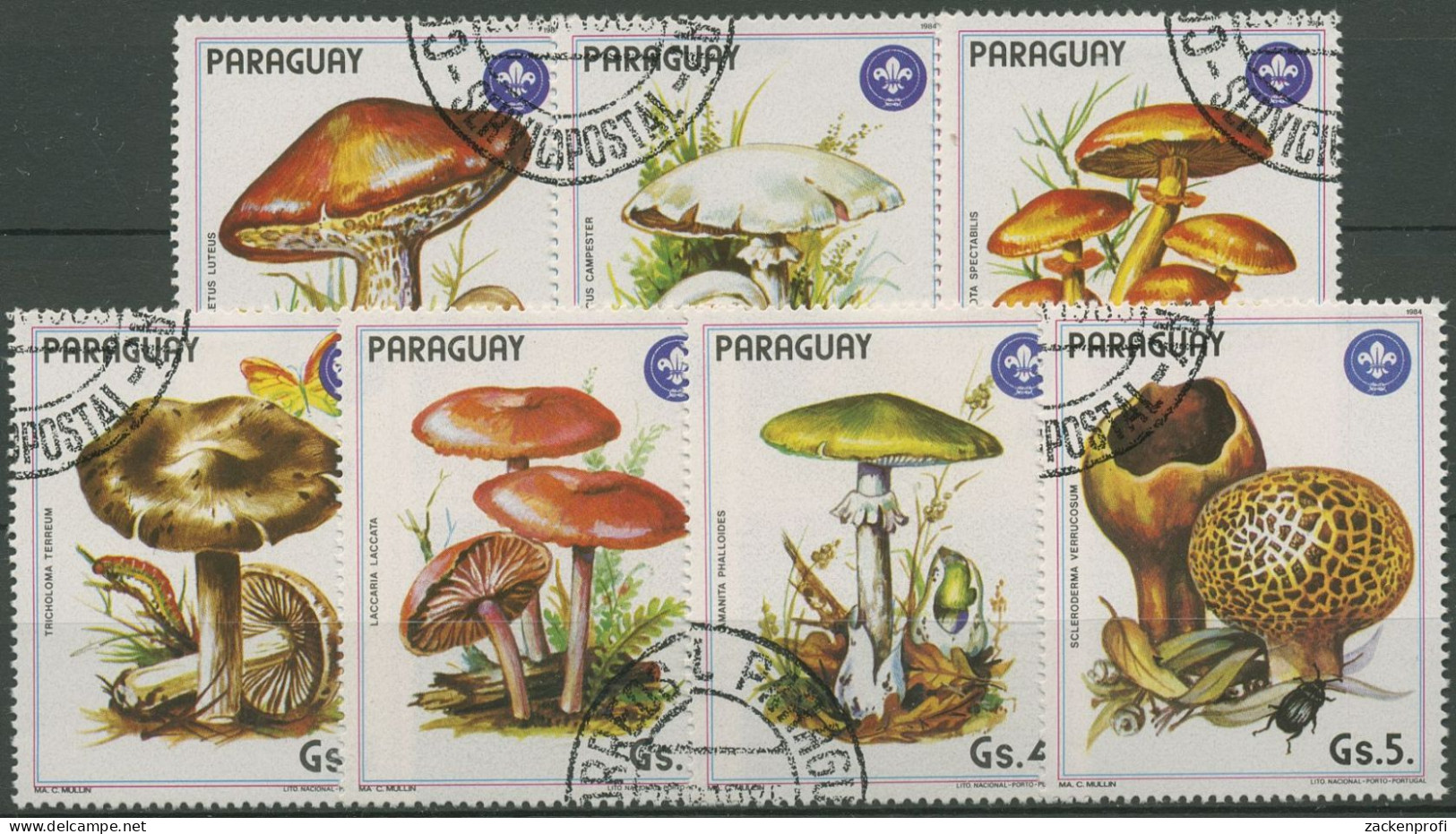 Paraguay 1985 Pilze Zusammendruck 3835/41 Gestempelt - Paraguay