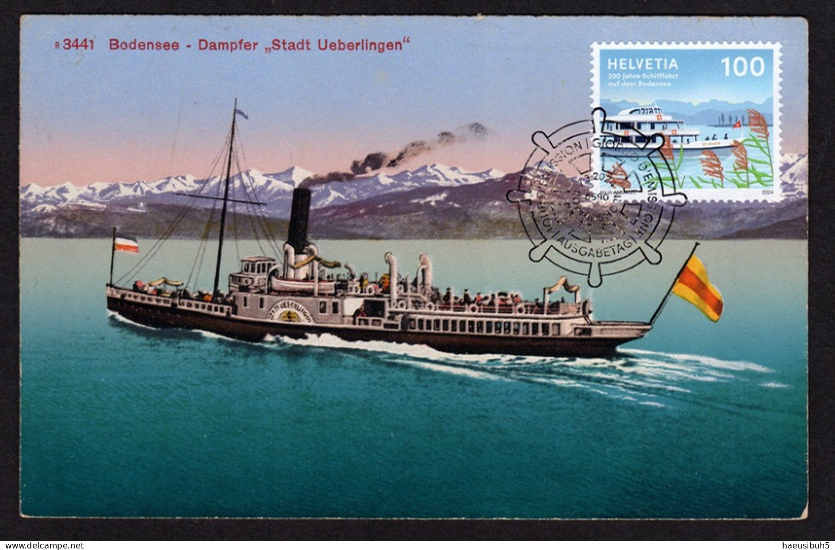 Maximumkarte 2024 Bodensee Schifffahrt - Antike Karte - Maximumkaarten