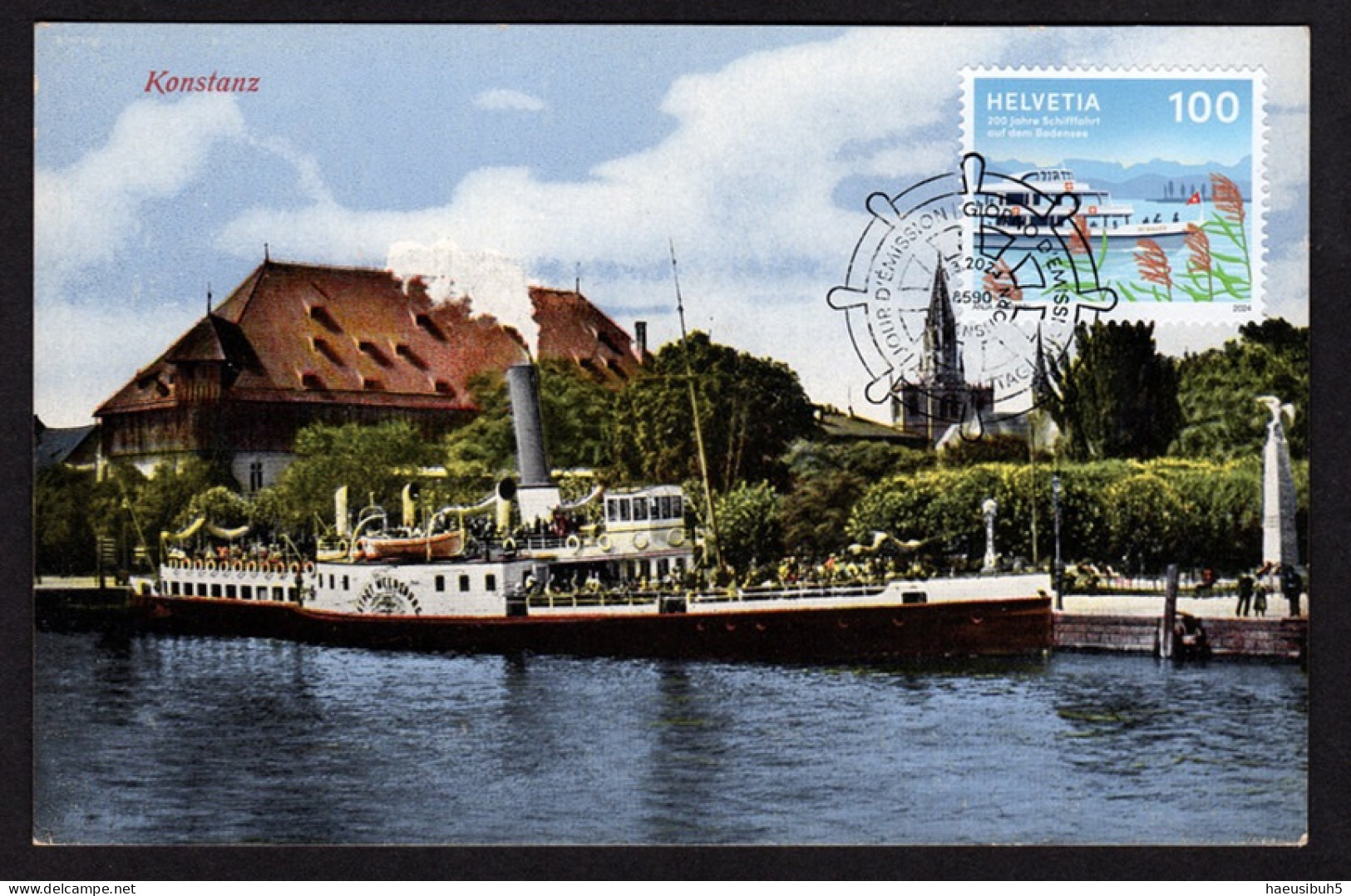 Maximumkarte 2024 Bodensee Schifffahrt - Antike Karte - Maximum Cards