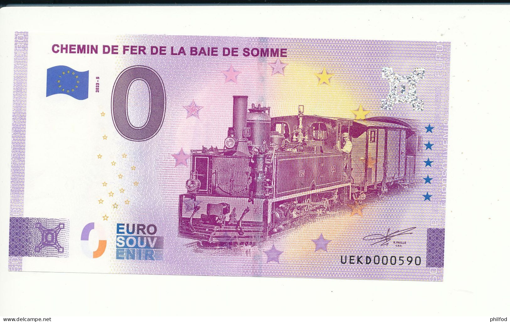 Billet Touristique  0 Euro  - CHEMIN DE FER DE LA BAIE DE SOMME - UEKD - 2023-5  n° 590 - Autres & Non Classés