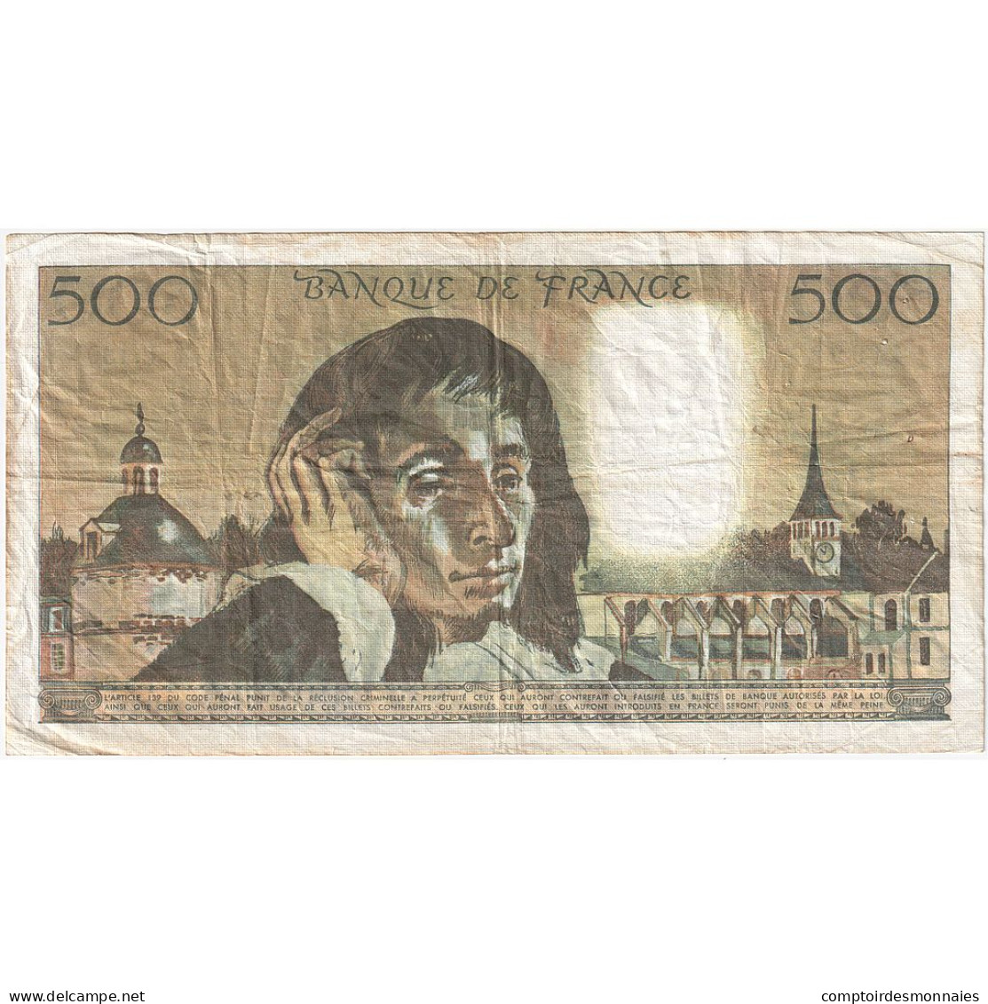 France, 500 Francs, Pascal, 1981, C.130, TB+, Fayette:71.23, KM:156e - 500 F 1968-1993 ''Pascal''