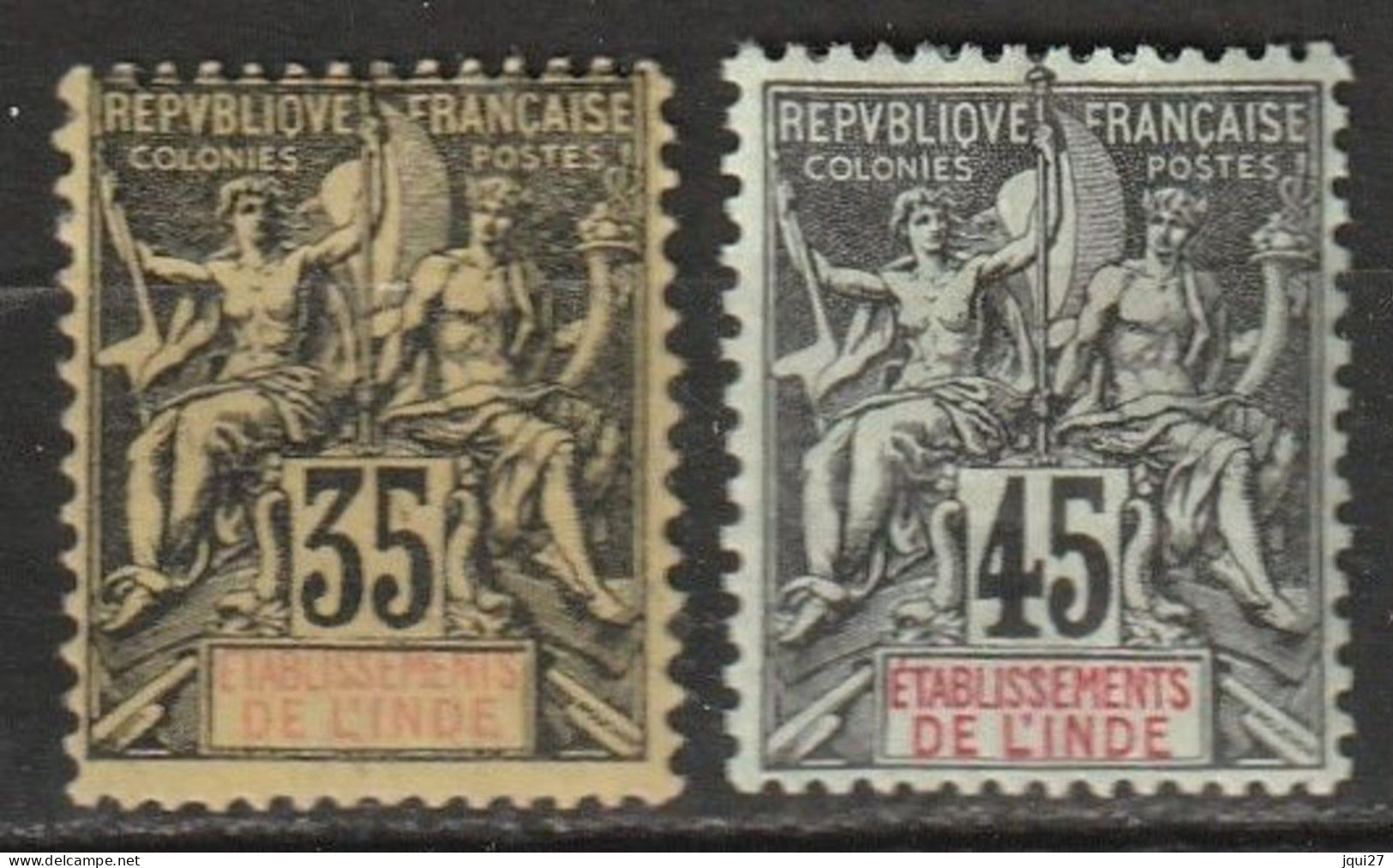 Inde N° 17, 18 * - Unused Stamps
