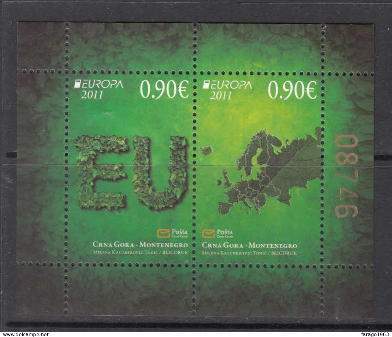 2011 Montenegro Europa Forests Souvenir Sheet MNH - Montenegro