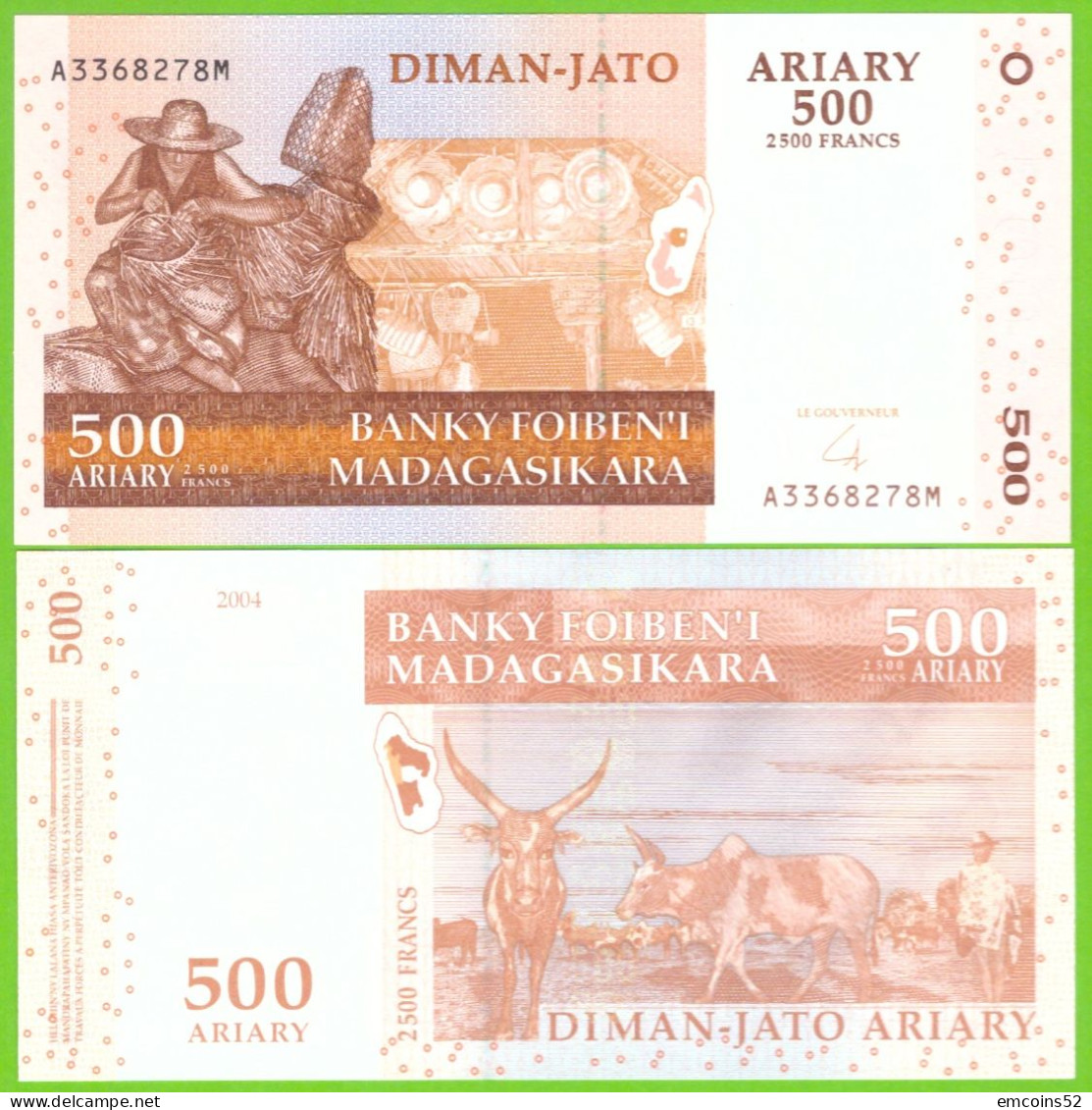 MADAGASCAR 500 ARIARY 2004 P-88b  UNC - Madagaskar