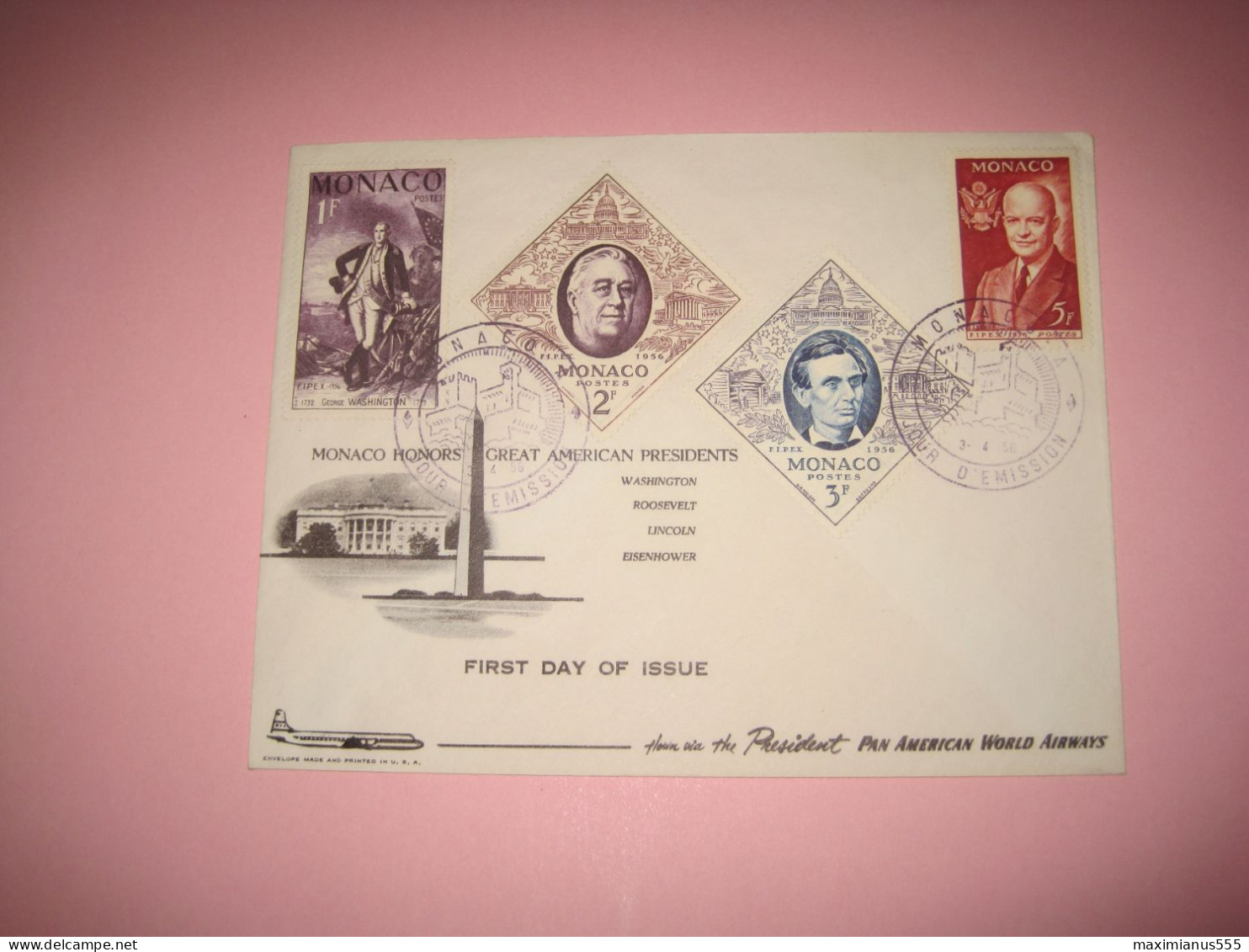 Monaco FDC 1956 - Lettres & Documents