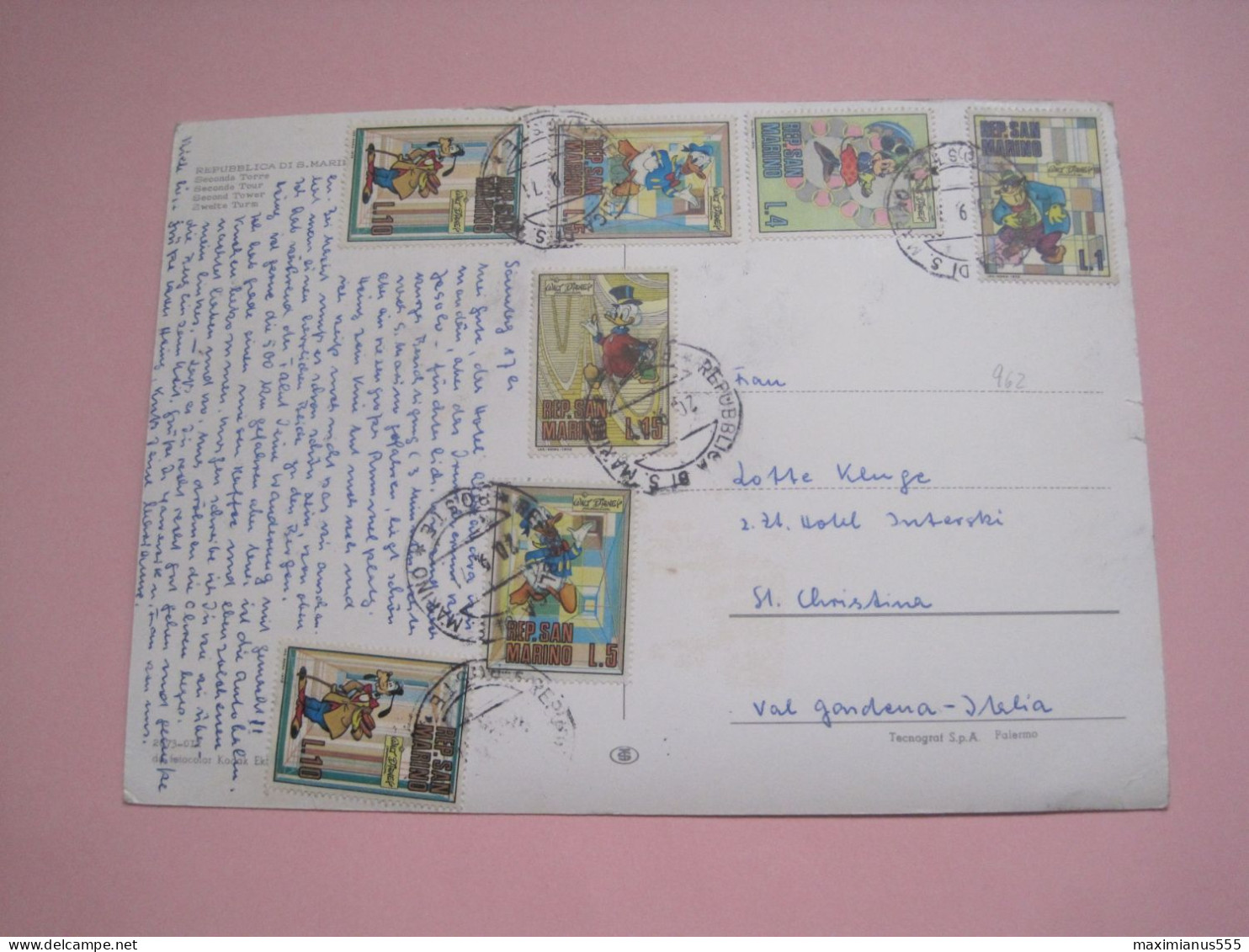 San Marino Postcard 1970 - Briefe U. Dokumente