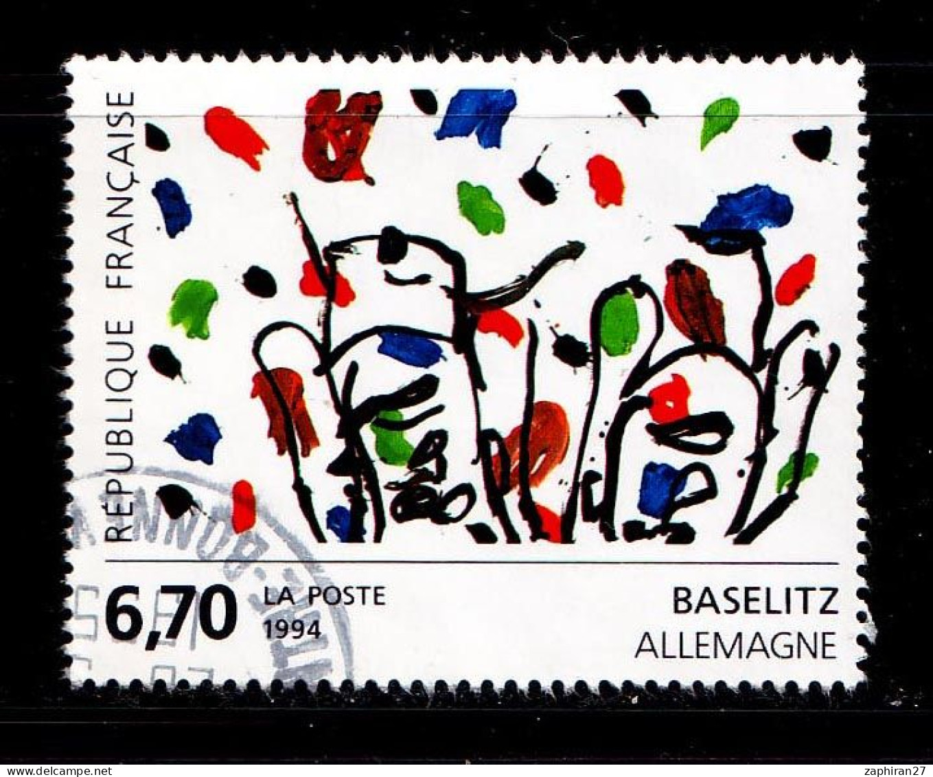 1994 N 2914 BASELITZ OBLITERE CACHET ROND #234# - Usados