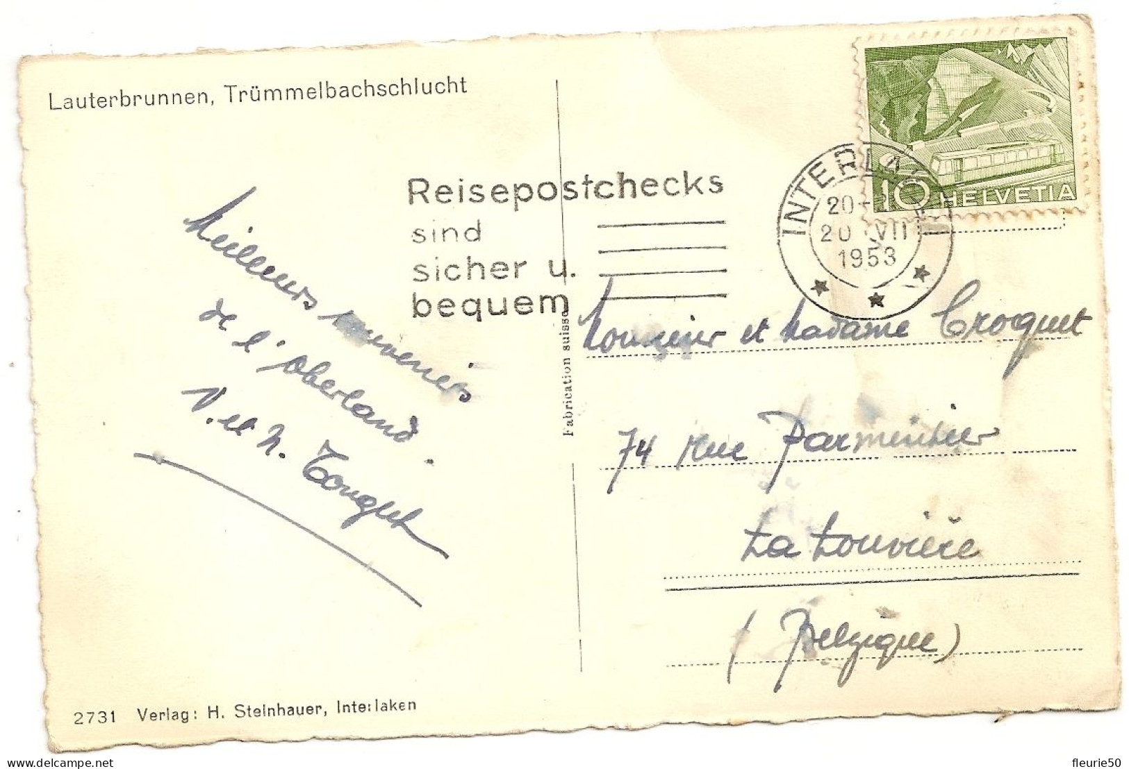 CH - LAUTERBRUNNEN, Trümmelbachschlucht. 1953. - Lauterbrunnen