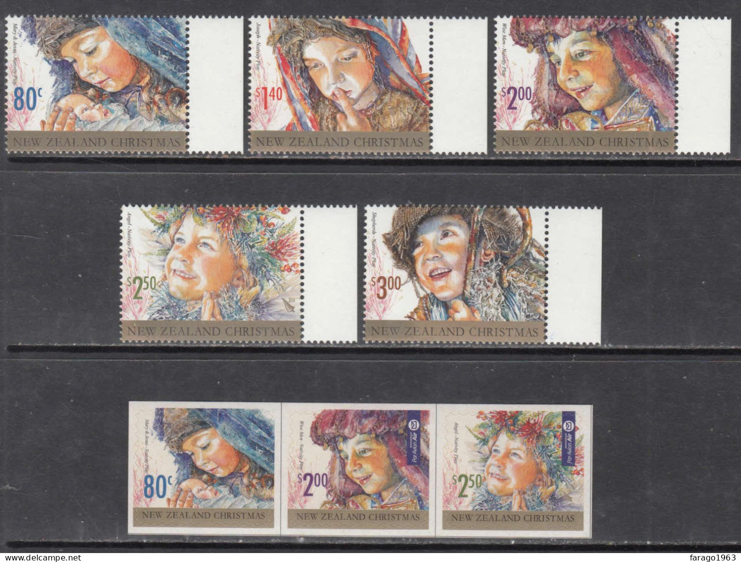 2014 New Zealand Christmas Noel Navidad Complete Set Of 8 MNH @ BELOW FACE VALUE - Unused Stamps