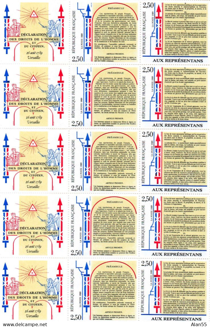 FRANCE.1989.   "BICENTENAIRE DECLARATION DES DROITS DE L'HOMME...".FEUILLE NEUVE** COMPLETE - French Revolution