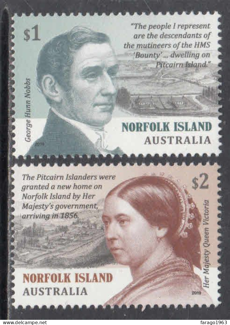 2019 Norfolk Island Resettlement Of Pitcairn Complete Set Of 2 MNH @ BELOW FACE VALUE - Norfolkinsel