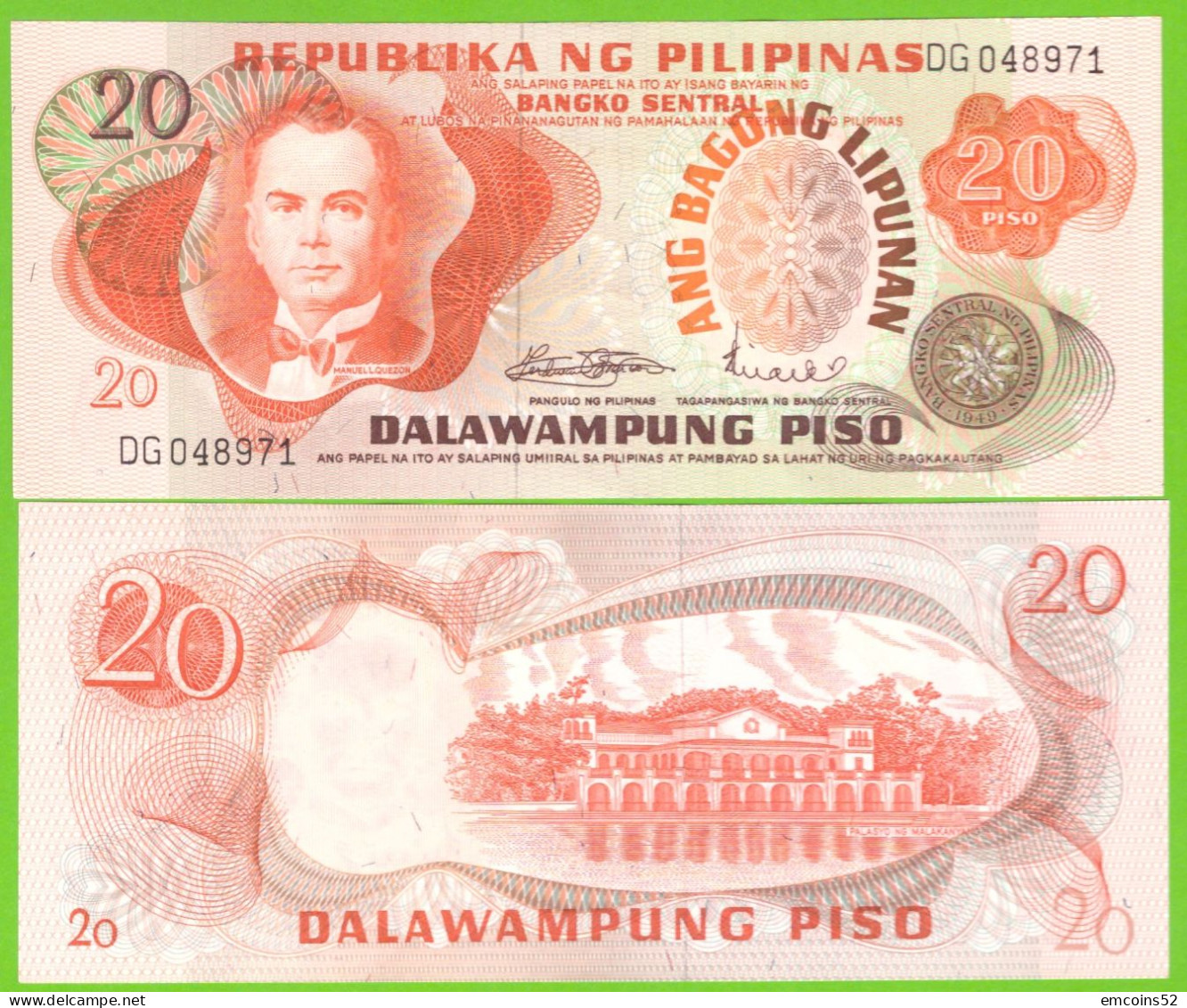 PHILIPPINES 20 PISO ND 1970  P-155 UNC - Philippines