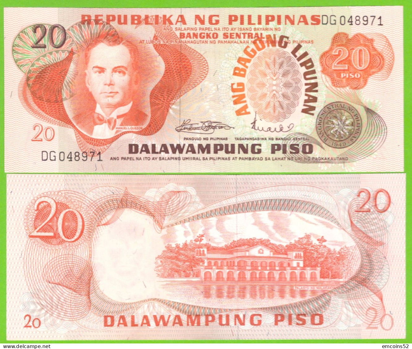 PHILIPPINES 20 PISO ND 1970  P-155 UNC - Filipinas