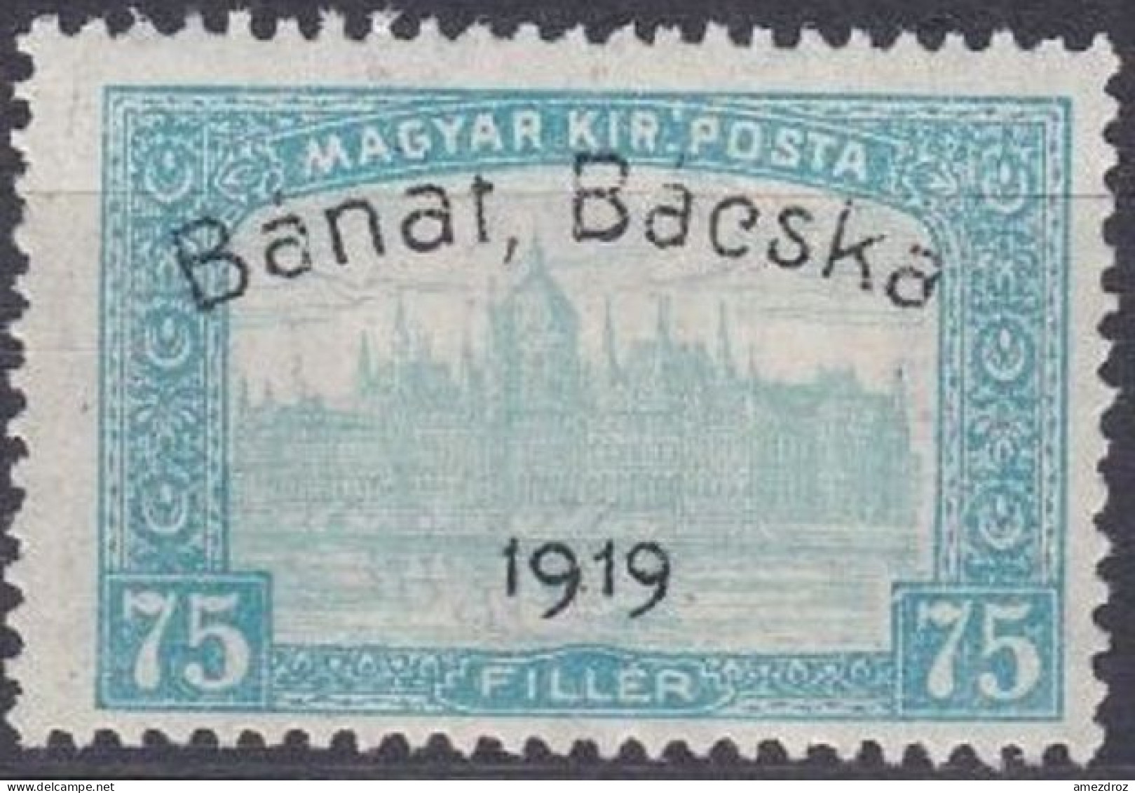 Hongrie Banat Bacska 1919 Mi 13 * Palais Du Parlement (J33) - Banat-Bacska