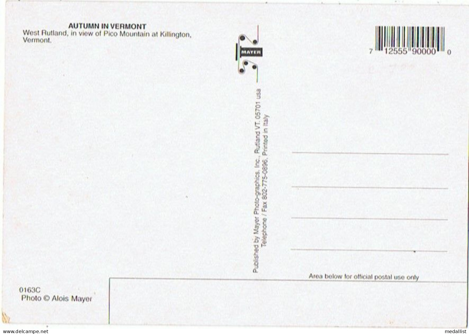 LOT DE 2 CPM..ETATS UNIS..USA..VERMONT..JEFFERSONVILLE..AUTUMN IN VERMONT...4 SCANS - Andere & Zonder Classificatie