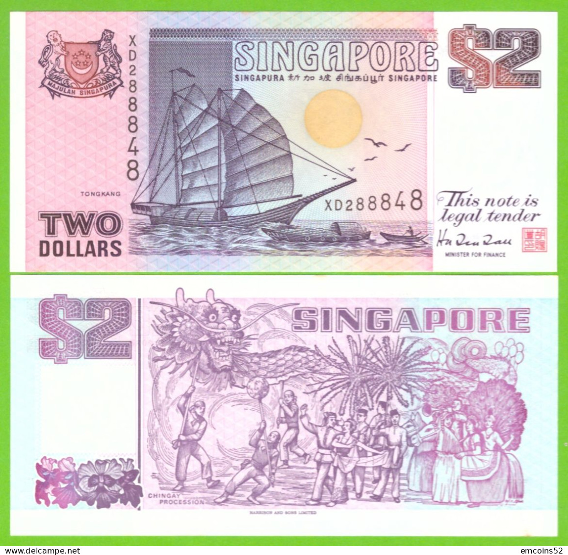 SINGAPORE 2 DOLLARS 1997 P-34 UNC - Singapur