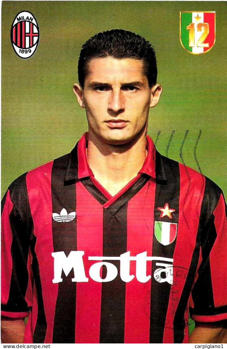 ITALIA ITALY - 1995 MILANO Supercoppa Europea Calcio MILAN-ARSENAL 2-0 Su Cartolina DANIELE MASSARO - 8172 - 1991-00: Marcophilie