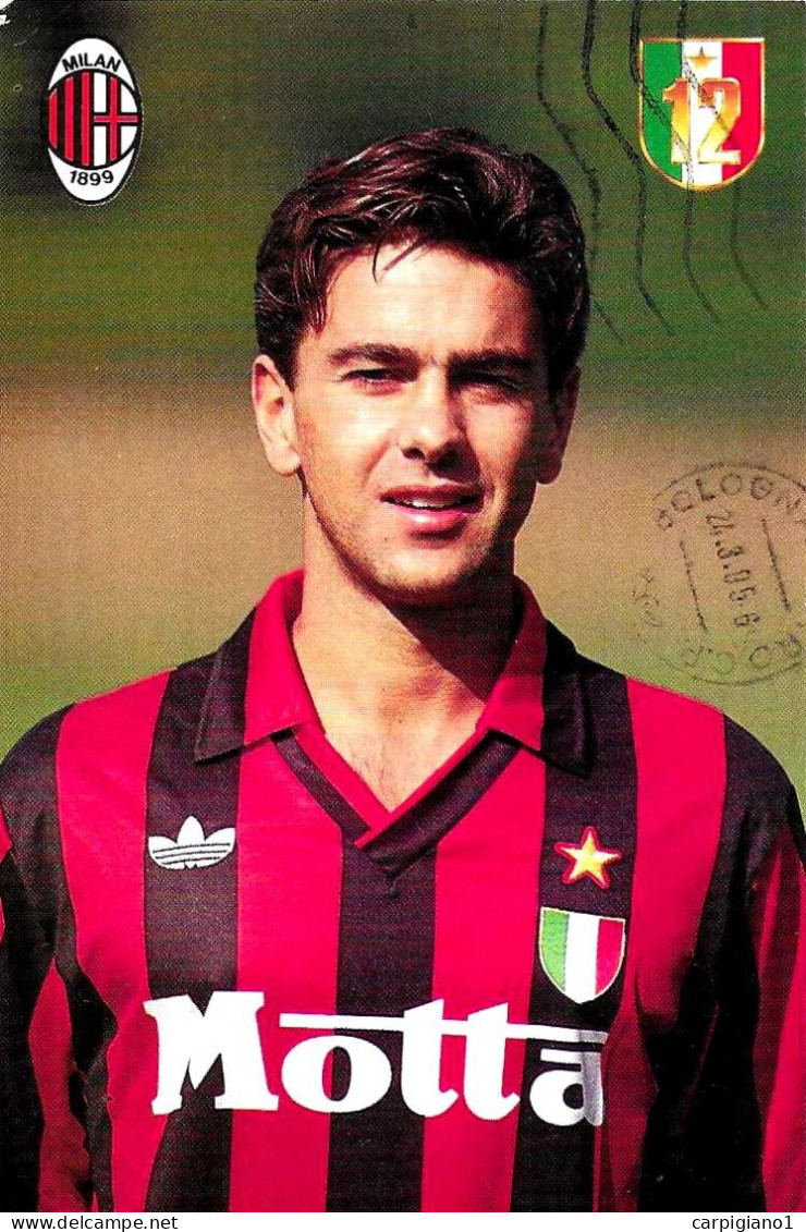 ITALIA ITALY - 1995 MILANO Coppa Campioni Calcio MILAN-BENFICA 2-0 Su Cartolina ALESSANDRO COSTACURTA - 8174 - 1991-00: Marcofilia