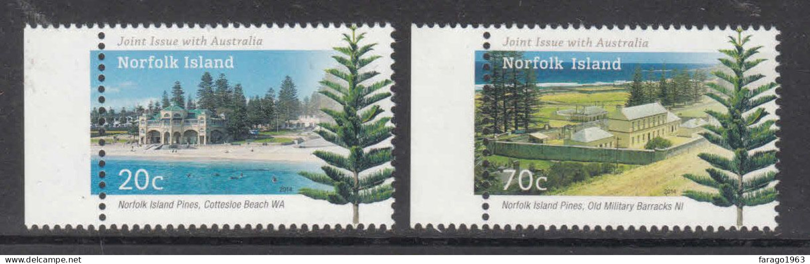 2014 Norfolk Island Pine Trees Views JOINT ISSUE  Complete Set Of 6 MNH - Norfolk Island