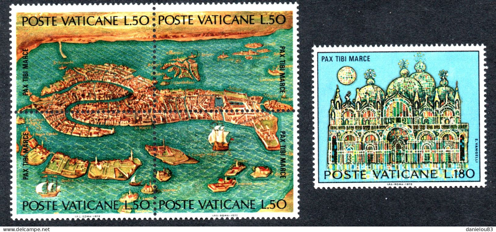 Timbres VATICAN - Série SAUVEZ VENISE - N° Yvert 537/541 Neufs** Année 1972 - Unused Stamps