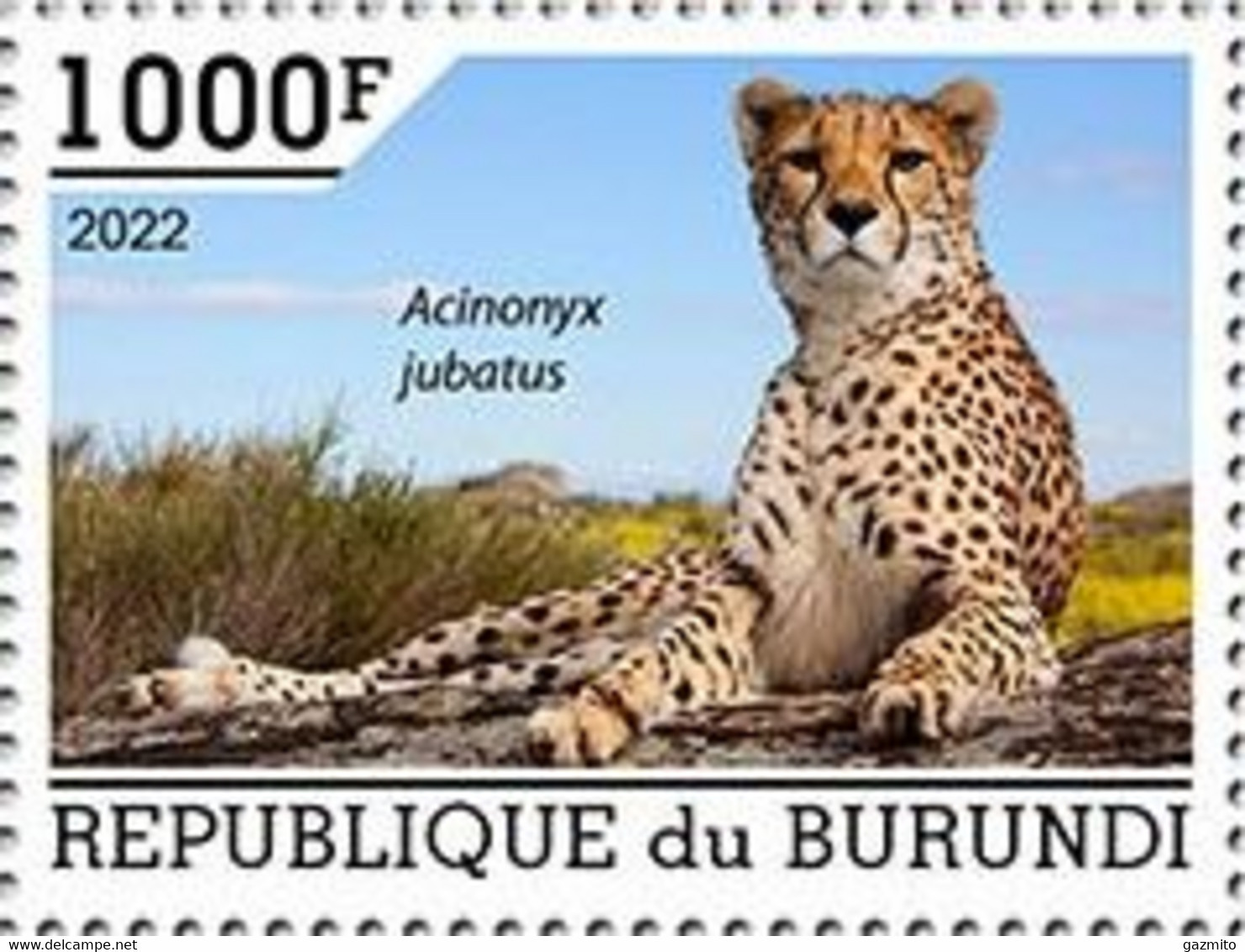 Burundi 2022, Animals, Ghepard, 1val - Unused Stamps
