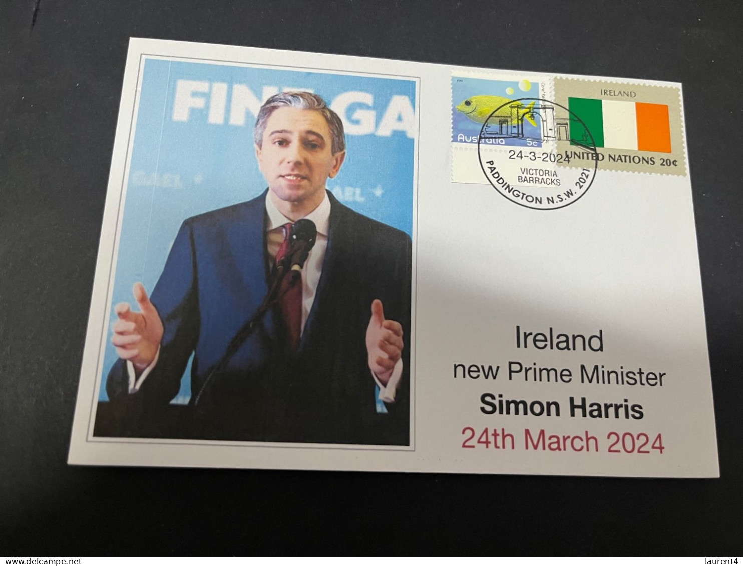 27-3-2024 (4 Y 12) Ireland New Prime Minister - Simon Harris (24-3-2024) - Cartas & Documentos