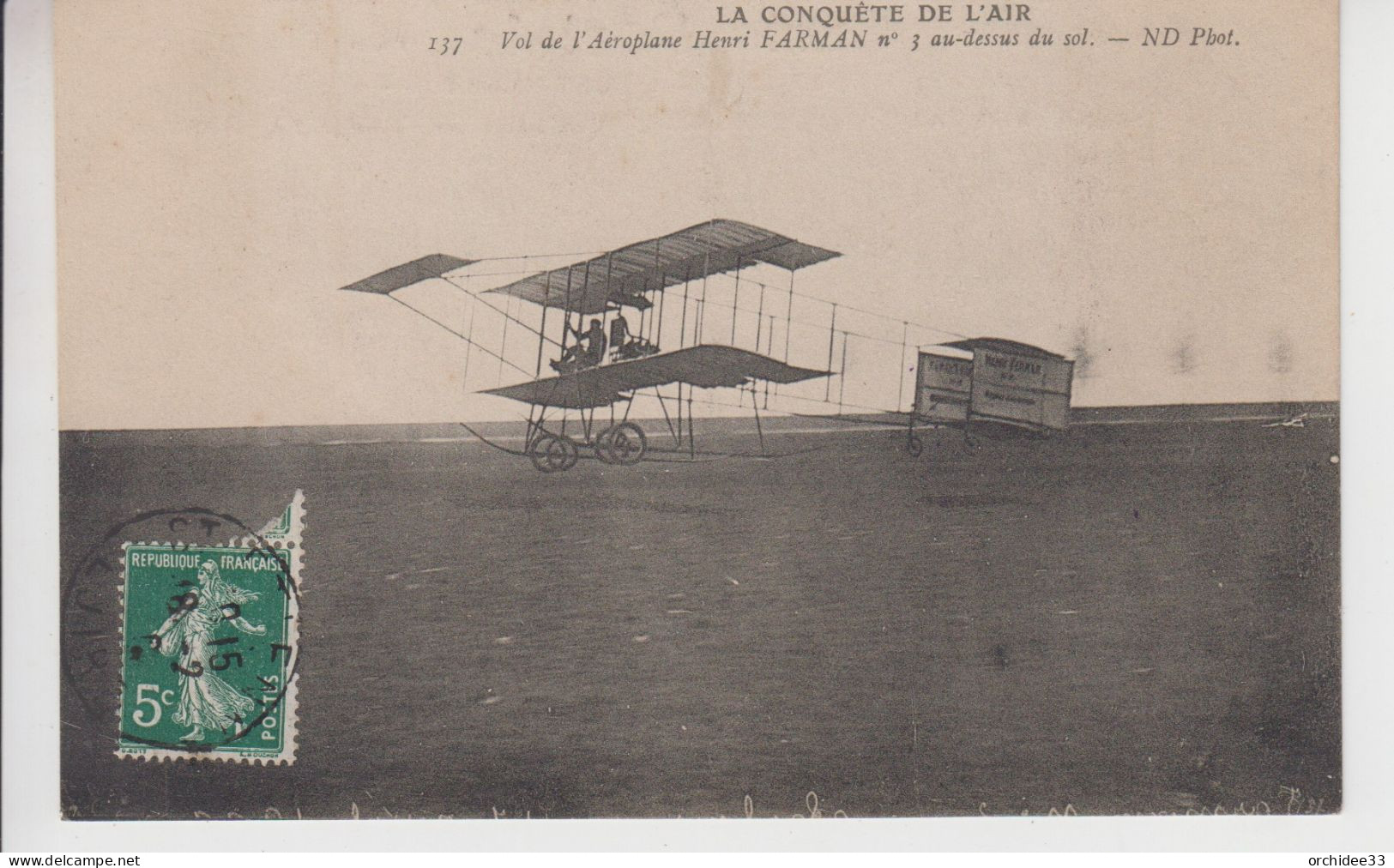 CPA La Conquête De L'Air - Vol De L'aéroplane Henri Farman N°3 Au-dessus Du Sol - ....-1914: Précurseurs