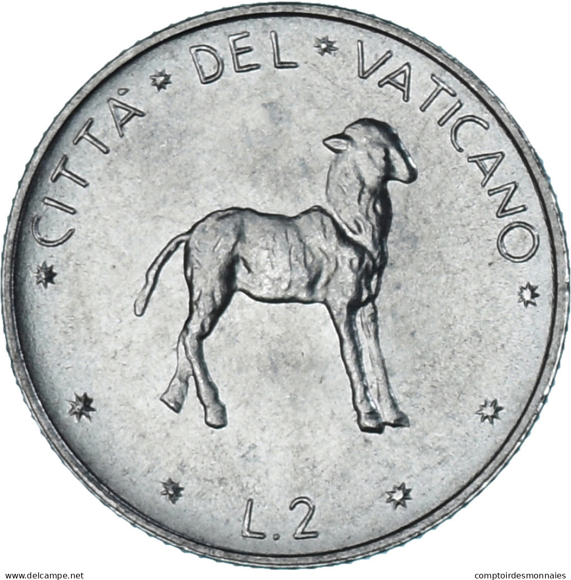 Monnaie, Cité Du Vatican, Paul VI, 2 Lire, 1975, SPL, Aluminium, KM:117 - Vatikan