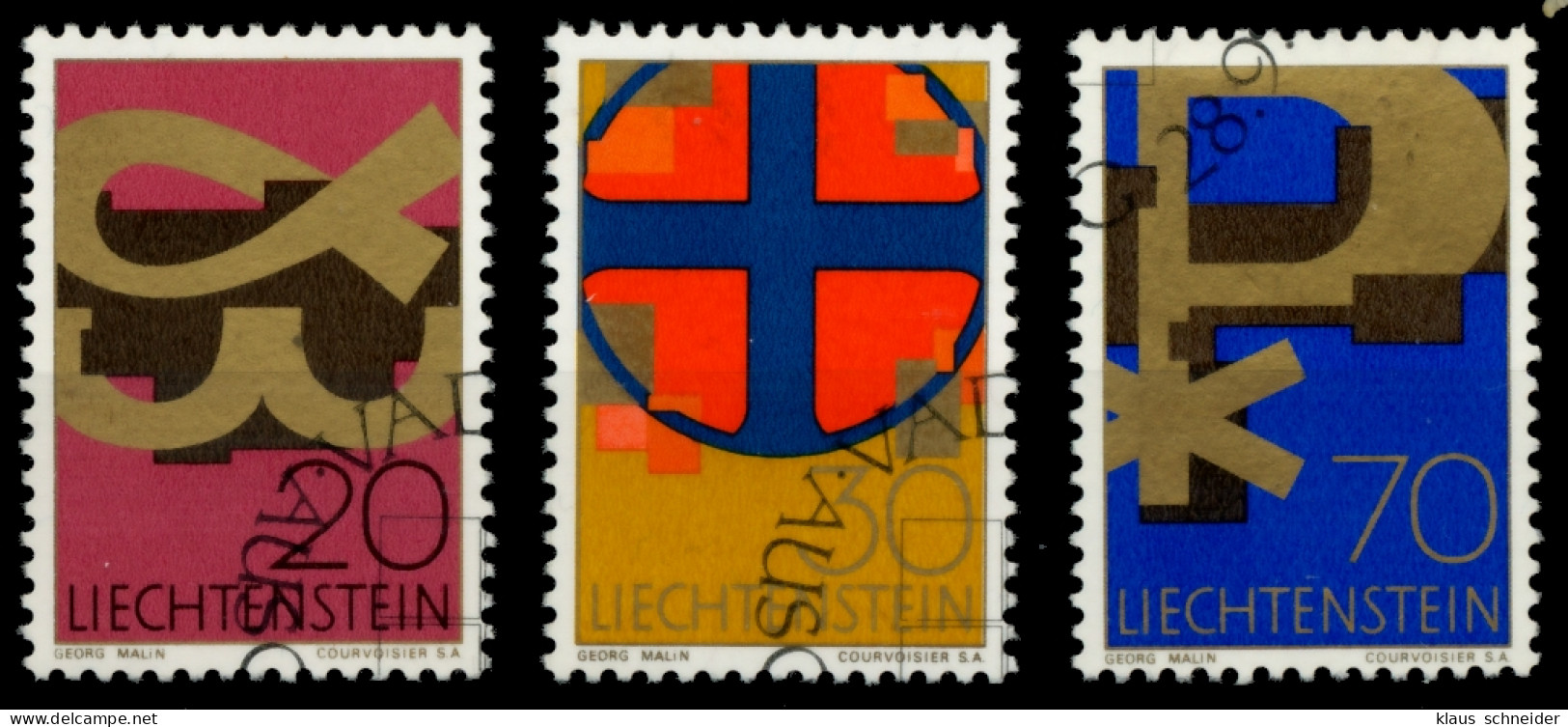 LIECHTENSTEIN 1967 Nr 482-484 Gestempelt SB4DD06 - Used Stamps