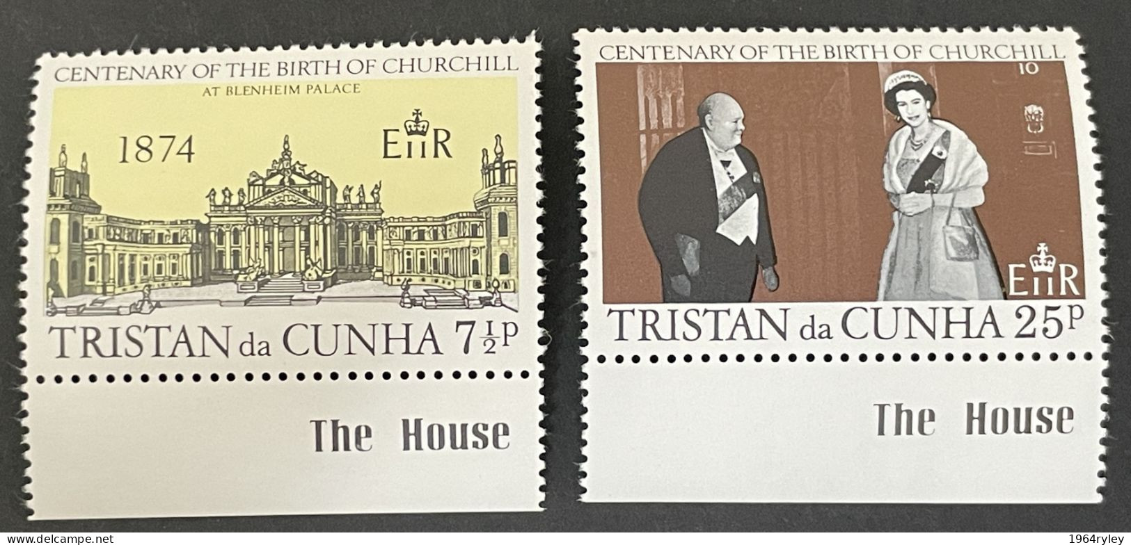 TRISTAN DA CUNHA - MNH** -  1974 CHURCHILL CENTENARY - # 195/196 - Tristan Da Cunha