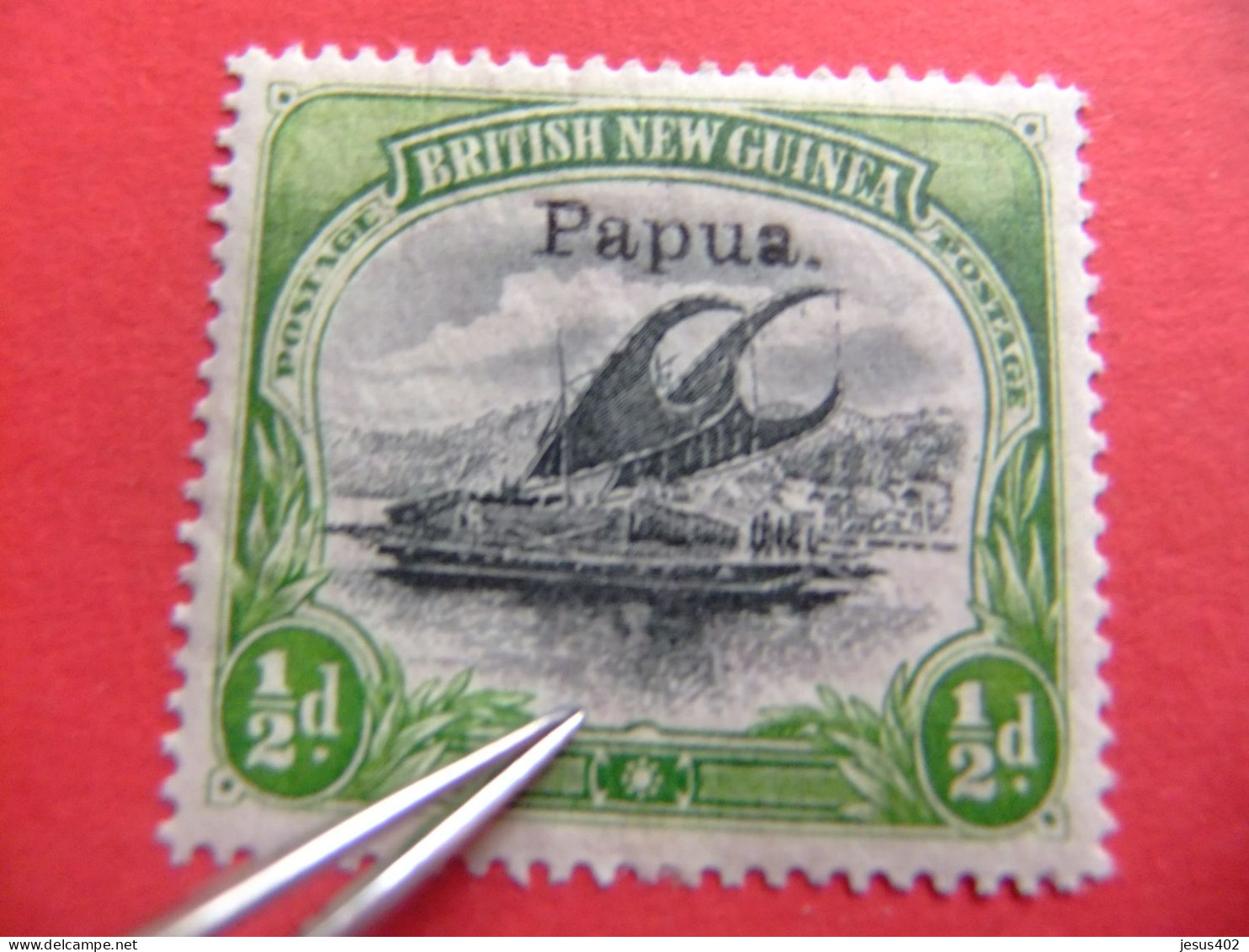 52 PAPUA BRITISH NEW GUINEA 1907 / LAKATOI EN EL RIO MAMBARA YVERT 17 MH - Papoea-Nieuw-Guinea