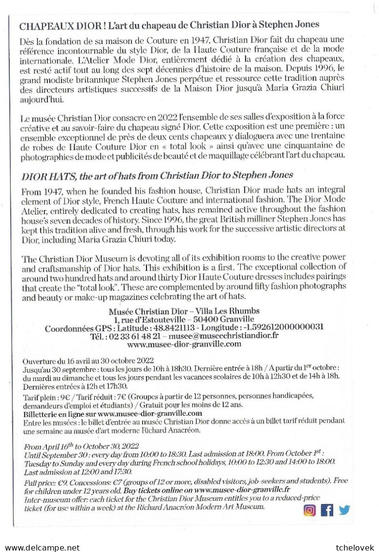 Thèmes. Pub. Musée Dior Granville (1) & (3) Chapeaux - Fashion