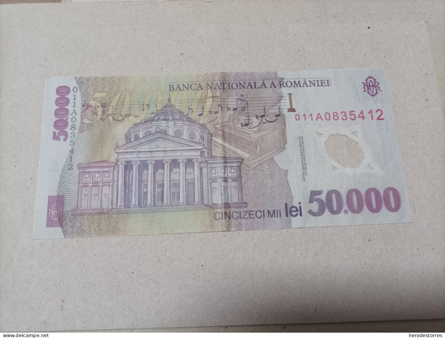 Billete Rumania, 50000 Lei, Año 2001, Serie A - Romania