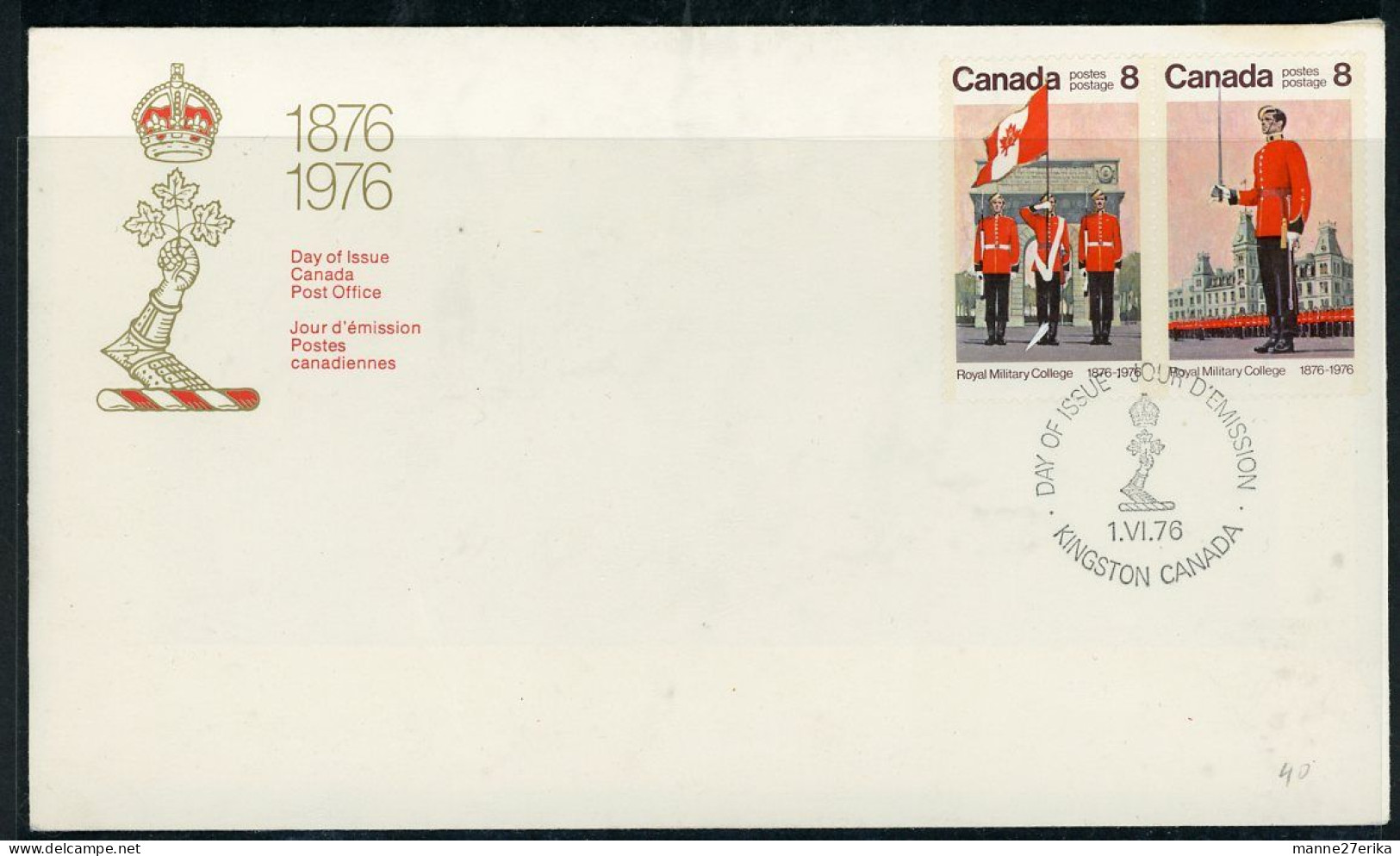 Canada 1976 FDC Royal Military College Centenary - Covers & Documents