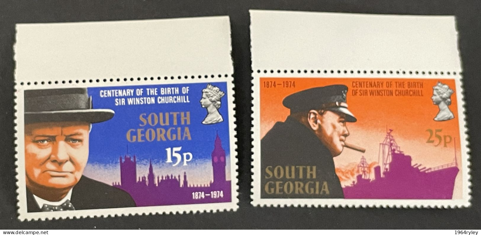 SOUTH GEORGIA - MNH** -  1974 CHURCHILL CENTENARY - # 47/48 - Zuid-Georgia