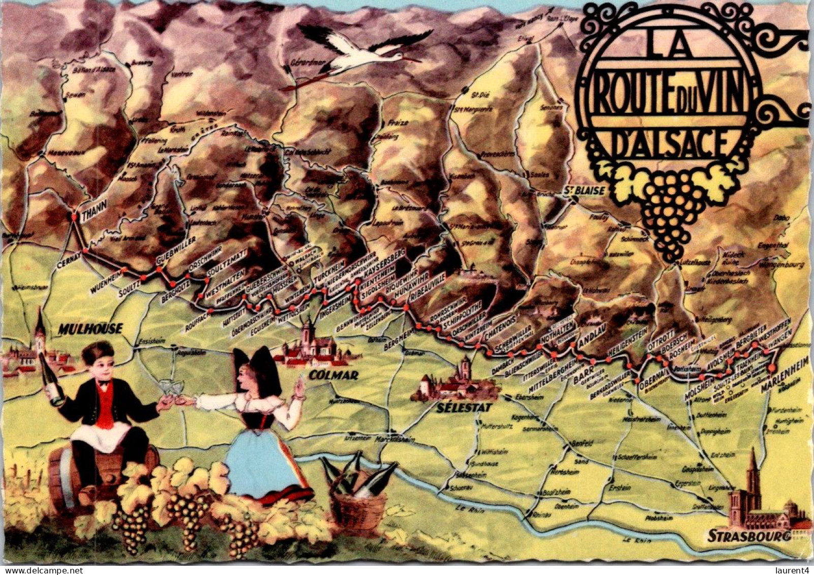 27-4-2024 (4 Y 13) France - Route Des VIns D'Alsace  (map) - Carte Geografiche