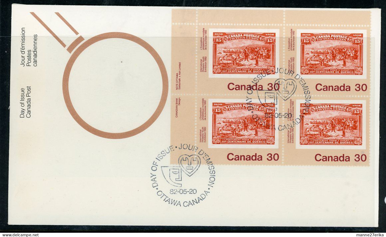 Canada FDC 1982 Champlain's Departure - Briefe U. Dokumente