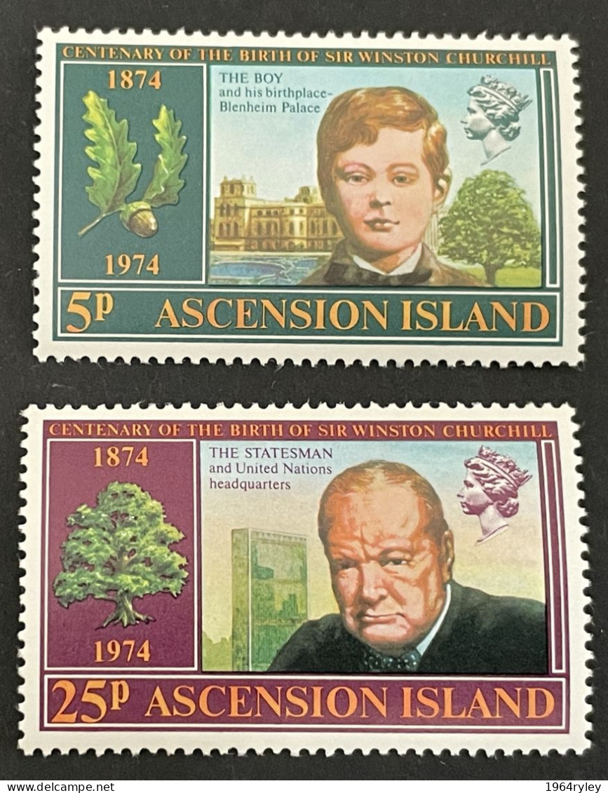 ASCENSION - MNH** -  1974 CHURCHILL CENTENARY - # 182/183 - Ascension