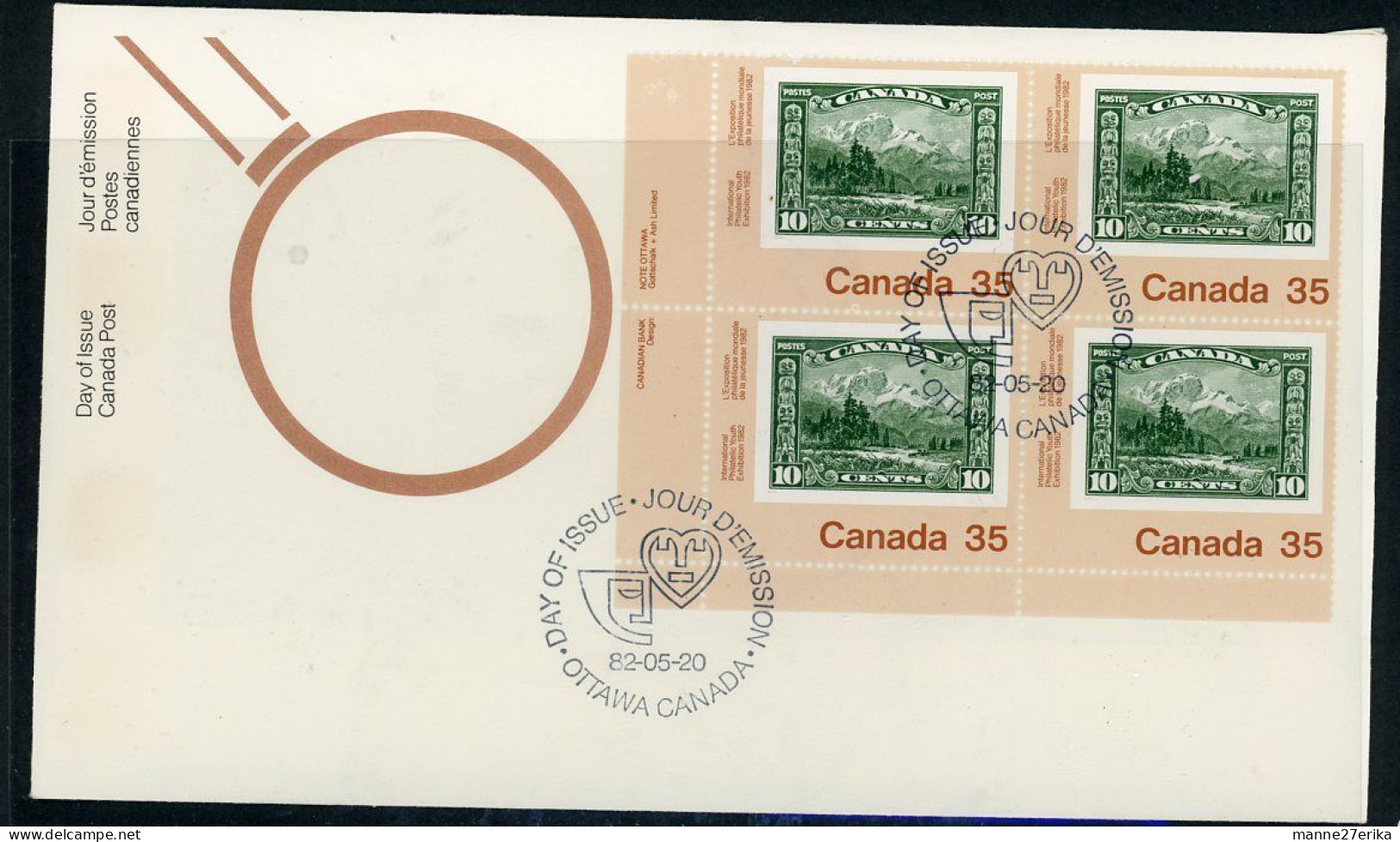 Canada FDC 1982 Mt. Hurd - Briefe U. Dokumente
