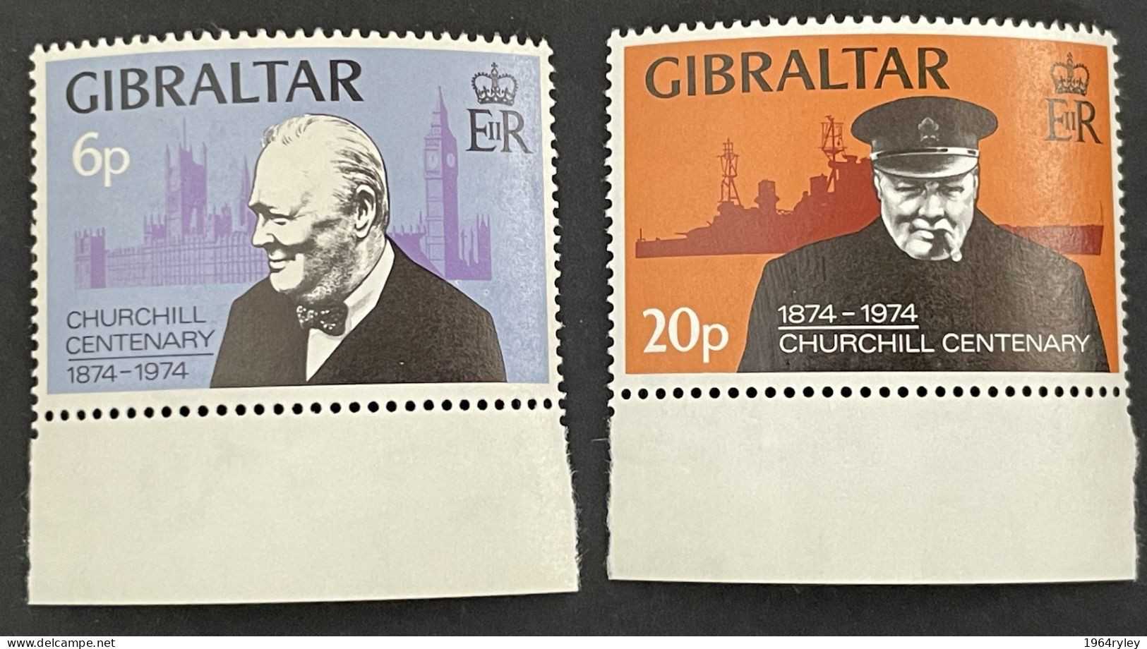 GIBRALTAR - MNH** -  1974 CHURCHILL CENTENARY - # 319/320 - Gibraltar
