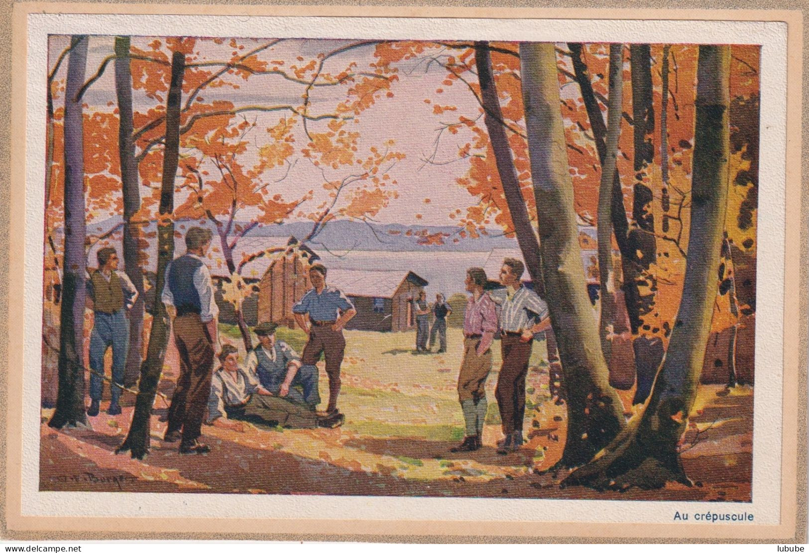 Vaumarcus - Camp Unioniste - Au Crépuscule      Ca. 1920 - Vaumarcus