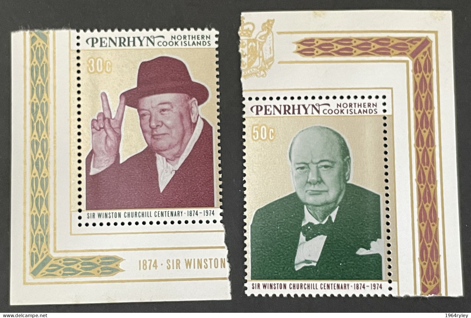 PENRHYN  - MNH** -  1974 CHURCHILL CENTENARY - # 70/71 - Penrhyn