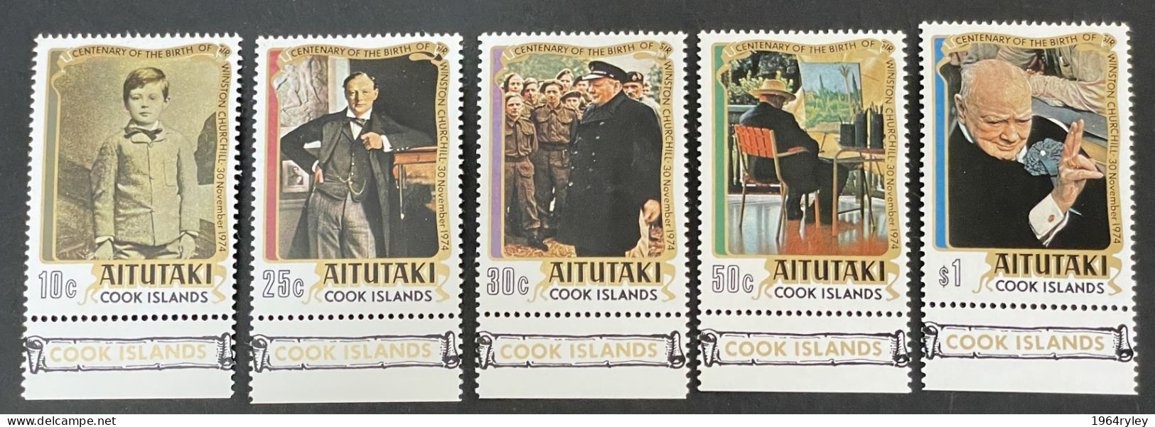 AITUTAKI  - MNH** -  1974 CHURCHILL CENTENARY - # 136/140 - Aitutaki